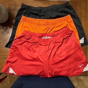 Mens 3 pairs of soccer shorts size M/L